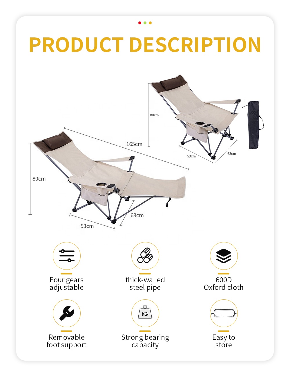 Portable Folding Reclining Cha - Outdoor Furniture 评论和价格