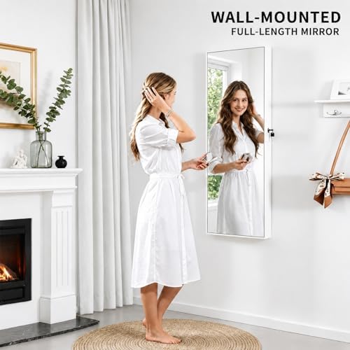 Lockable Jewelry Cabinet Organ - Full Length Mirror Jewelry Armoire 评论和价格