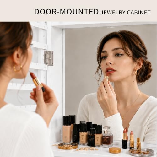 Lockable Jewelry Cabinet Organ - Full Length Mirror Jewelry Armoire 评论和价格