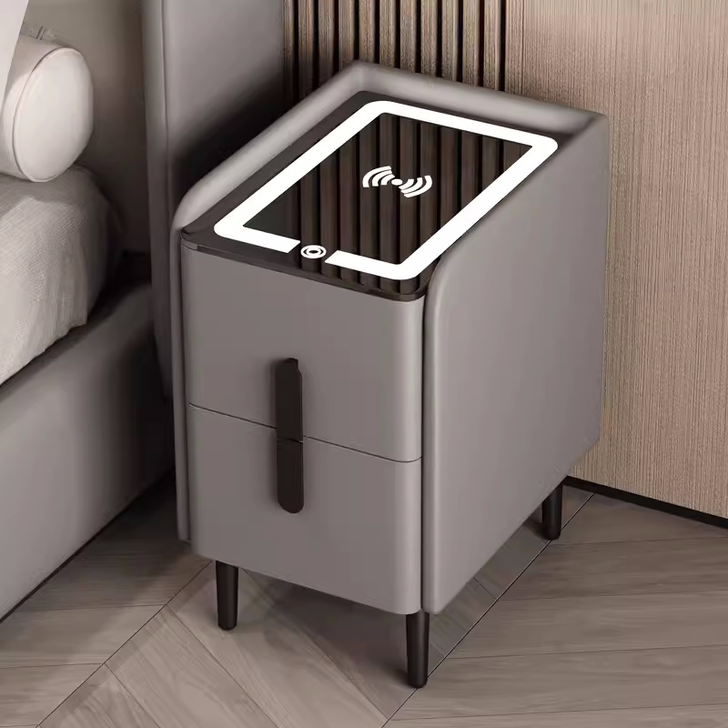 Nordic Style Smart Bedside Tab - Solid Wood Nightstand 2 Drawers 评论和价格
