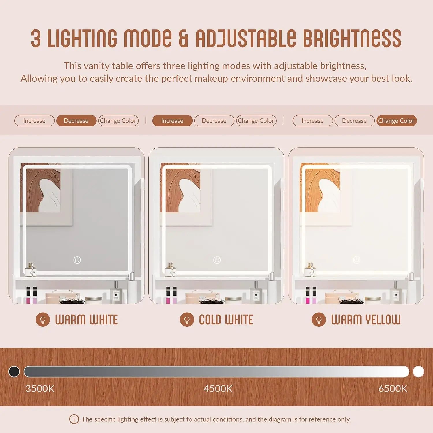 INTERGREAT Makeup Vanity with  - Dressing Table Vanity With Lighted Mirror 评论和价格