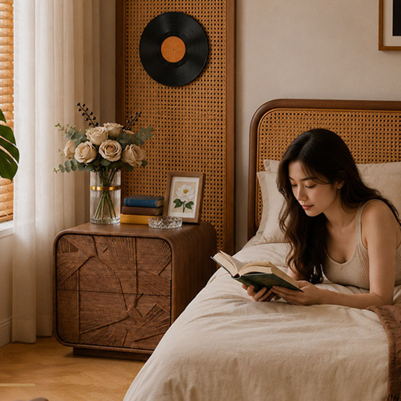 Drawers Wood Nightstand Storag - Solid Wood Nightstand 2 Drawers 评论和价格