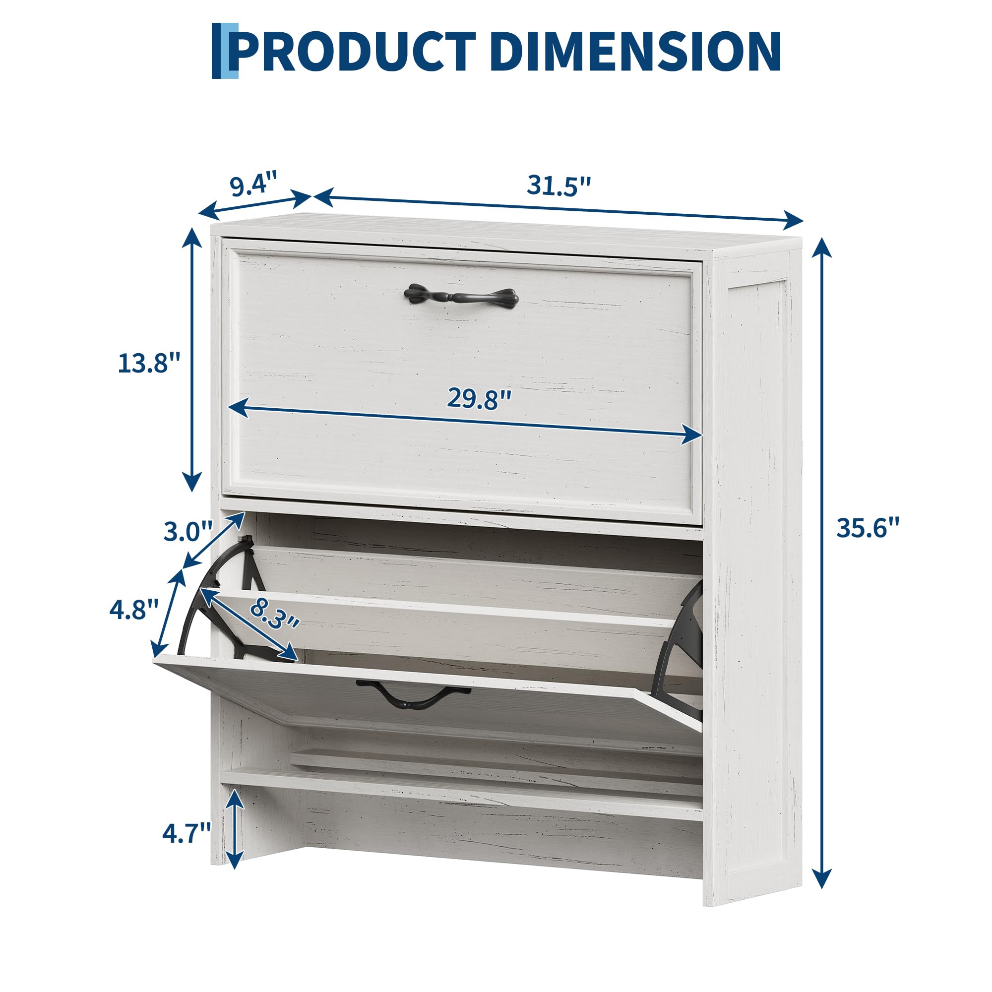 2 Flip Drawer Shoe Cabinet Wit - Shoe Rack Cabinet Narrow Entryway 评论和价格
