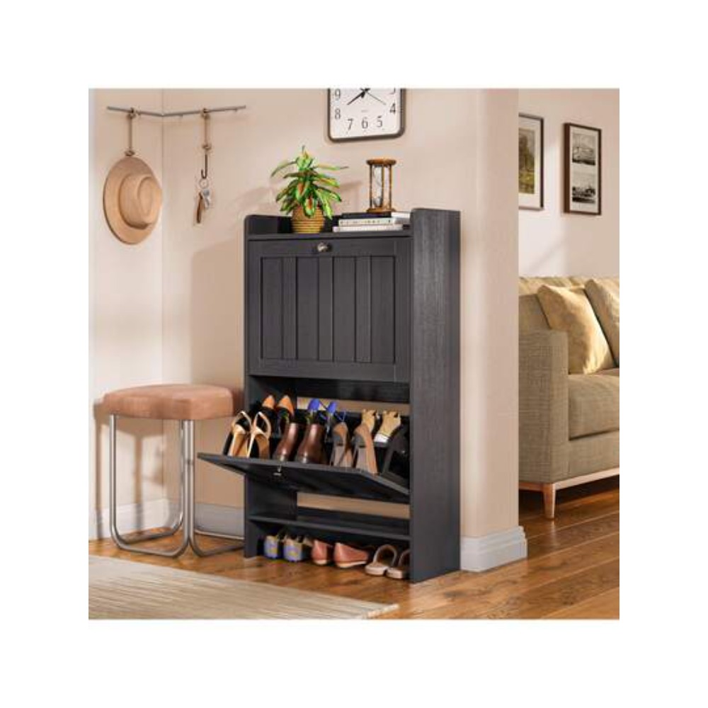 Shoe Cabinet With 2 Flip Drawe - Shoe Rack Cabinet Narrow Entryway 评论和价格