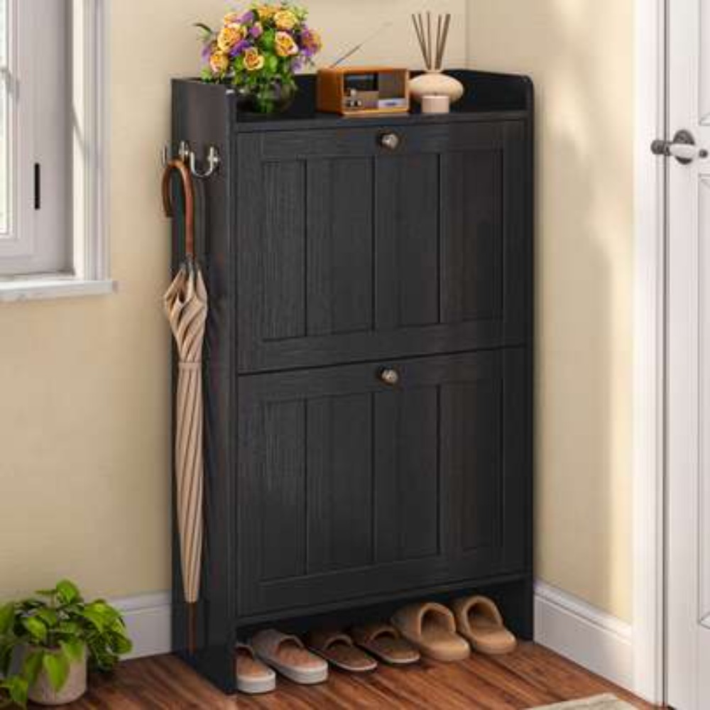 Shoe Cabinet With 2 Flip Drawe - Shoe Rack Cabinet Narrow Entryway 评论和价格