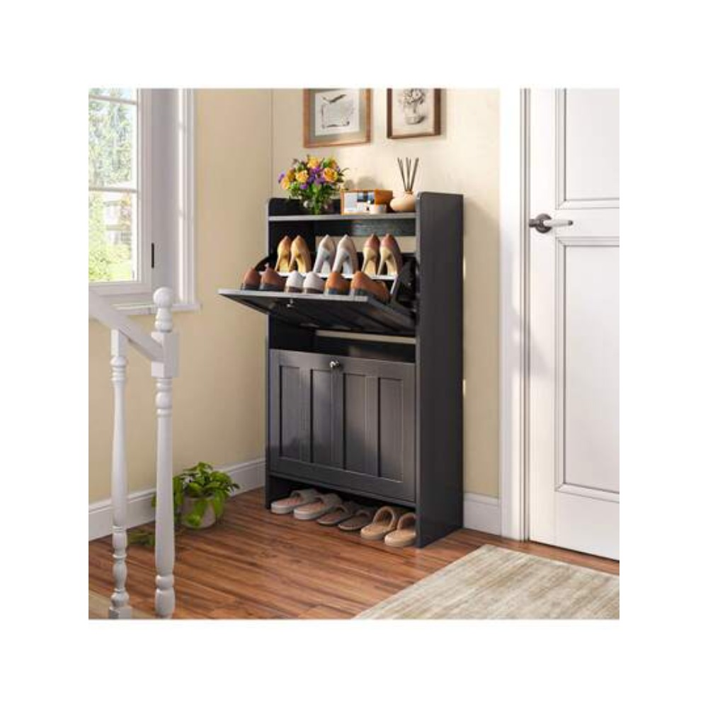 Shoe Cabinet With 2 Flip Drawe - Shoe Rack Cabinet Narrow Entryway 评论和价格