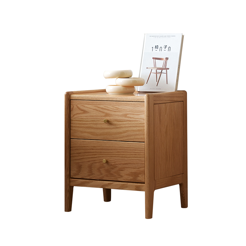 Solid Oak Wood Bedroom Furnitu - Solid Wood Nightstand 2 Drawers 评论和价格