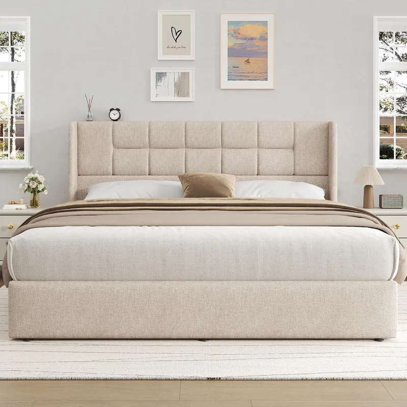 Bed Frame with Hydraulic Gas L - Gas Lift Storage Bed Hydraulic 评论和价格