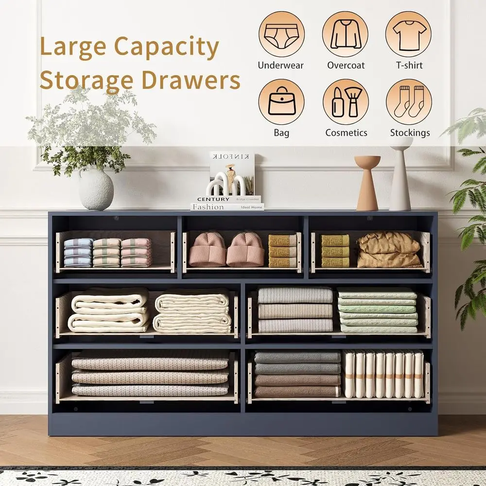 55 Wide Bedroom Dresser with D - Bedroom Furniture 评论和价格
