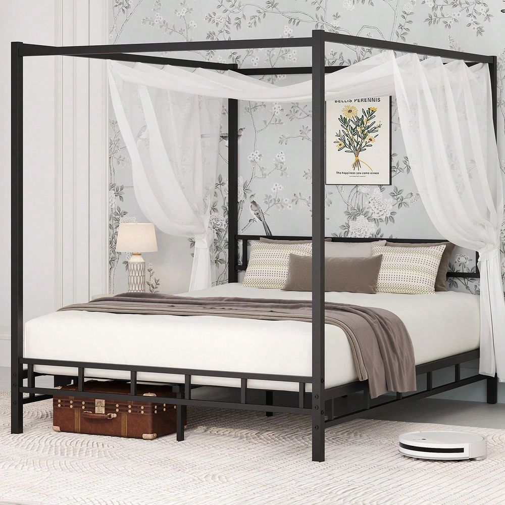 Metal Canopy Bed Frame, Queen  - Canopy Bed Frame Metal Queen 评论和价格