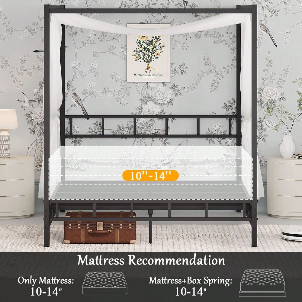 Metal Canopy Bed Frame, Queen  - Canopy Bed Frame Metal Queen 评论和价格