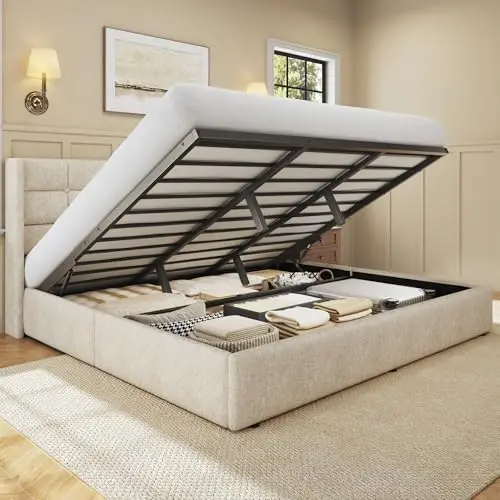 King Size Lift Up Storage Bed  - Gas Lift Storage Bed Hydraulic 评论和价格