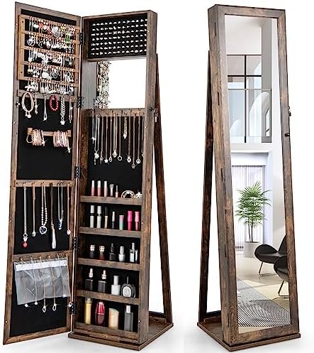 Jewelry Armoire with Full Leng - Full Length Mirror Jewelry Armoire 评论和价格