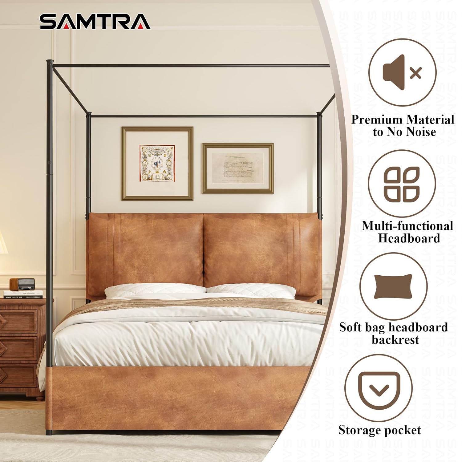 Queen Canopy Bed Frame with Ta - Canopy Bed Frame Metal Queen 评论和价格