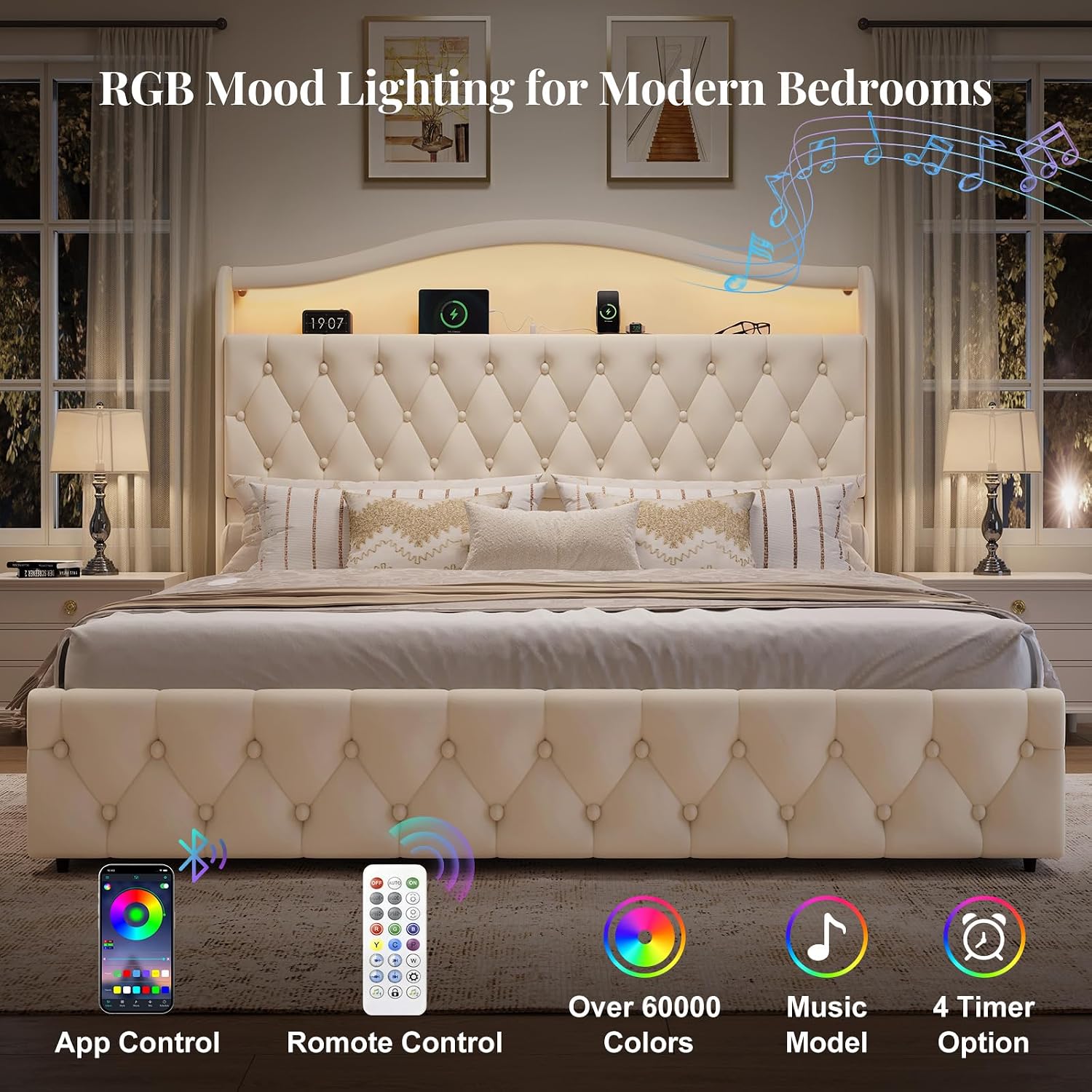King Size Platform Bed Frame W - King Size Bed Frame With Storage Drawers 评论和价格