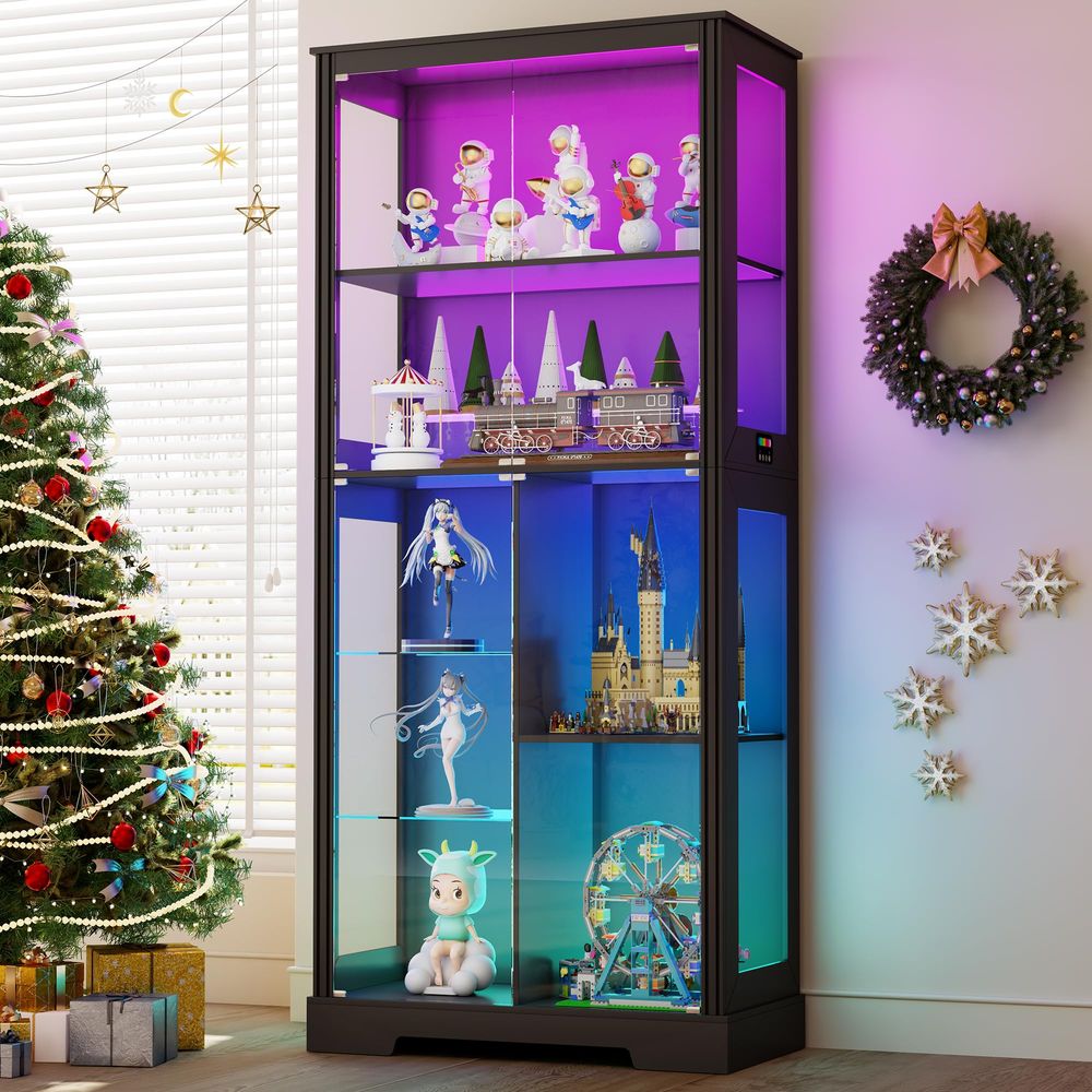 Lighted Corner Display Curio C - Storage 评论和价格