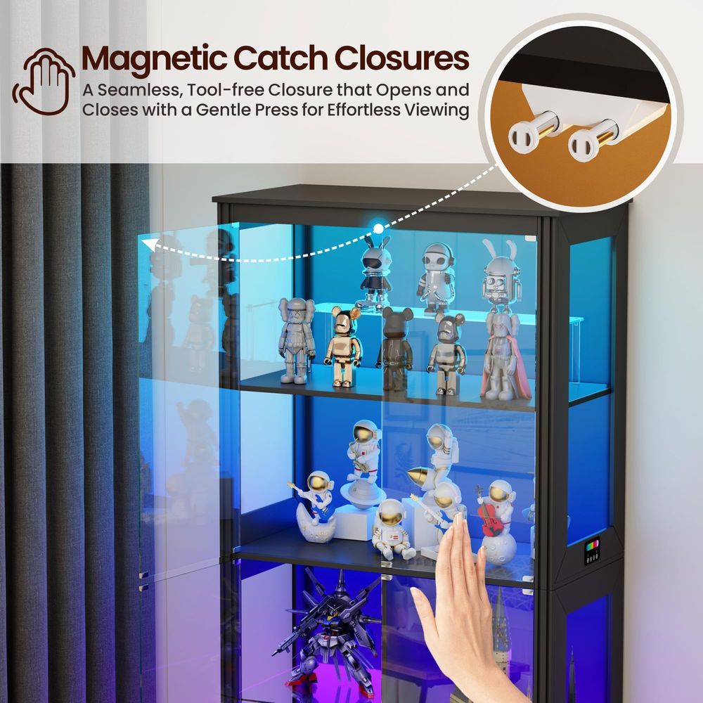 Lighted Corner Display Curio C - Storage 评论和价格