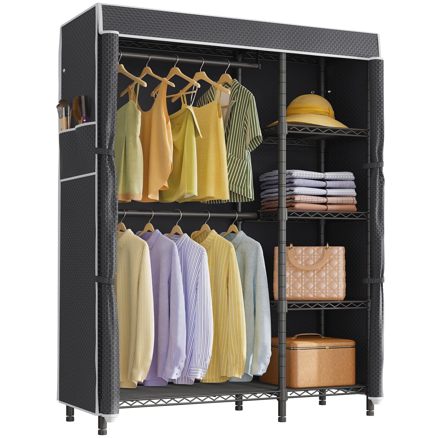 Portable Closet Wardrobe Heavy - Wardrobe Closet Portable Fabric Cover 评论和价格