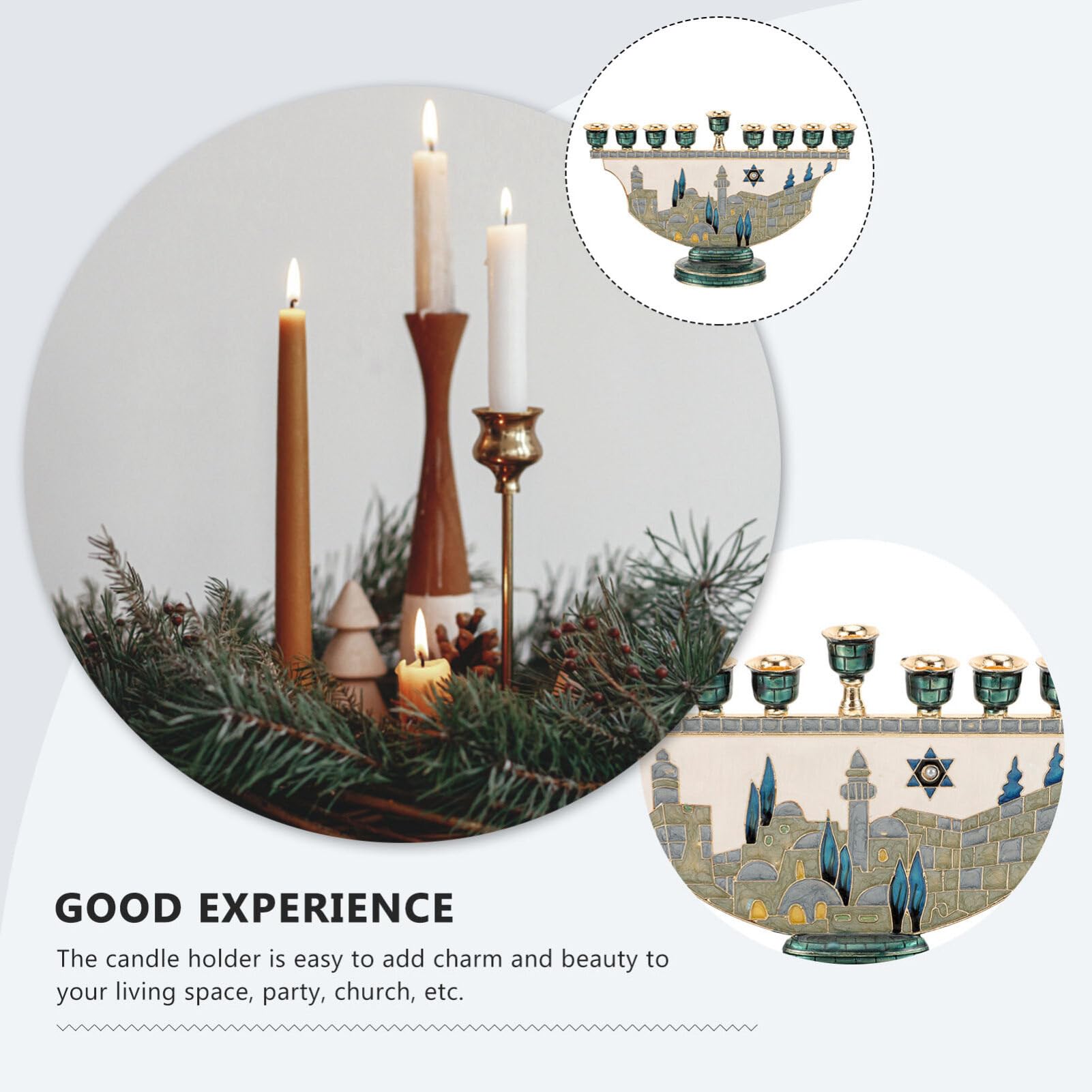 9 Branch Hanukkah Menorah Jeru - Tables 评论和价格