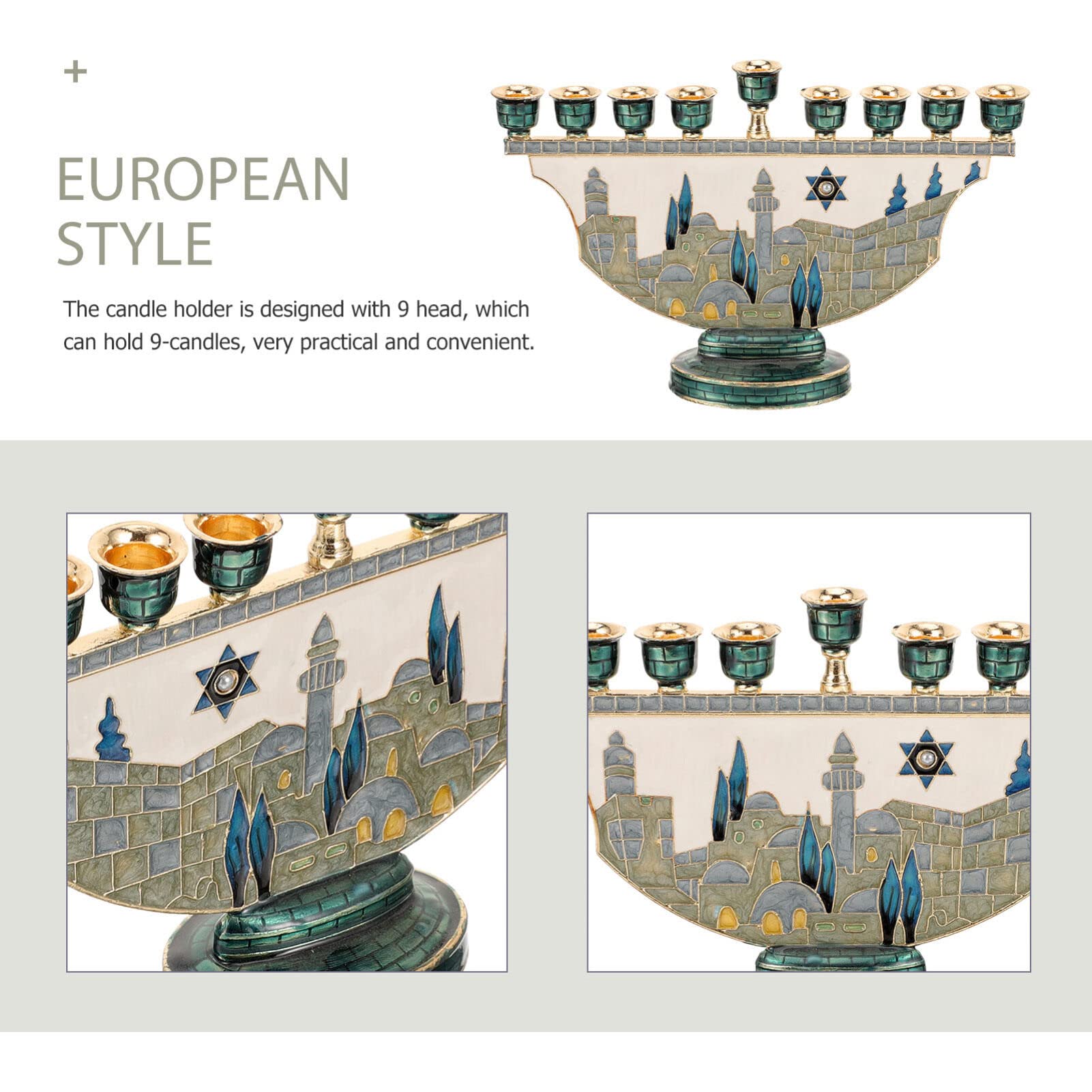 9 Branch Hanukkah Menorah Jeru - Tables 评论和价格