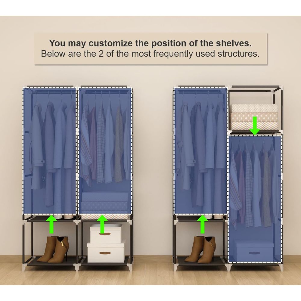 Portable Closet Wardrobe for S - Wardrobe Closet Portable Fabric Cover 评论和价格