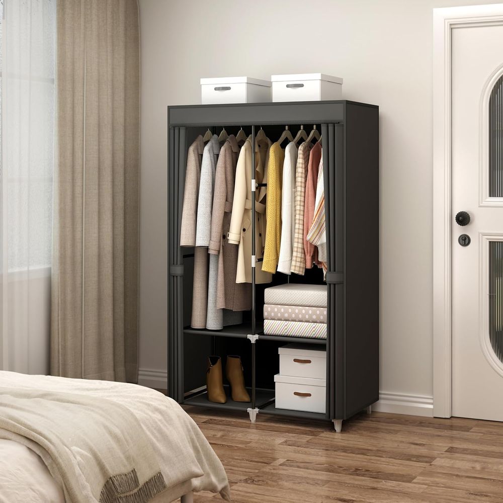 Portable Closet Wardrobe for S - Wardrobe Closet Portable Fabric Cover 评论和价格