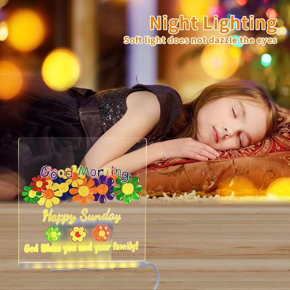 LED Note Board DIY Acrylic Mes - Floating Nightstand With Led Light 评论和价格