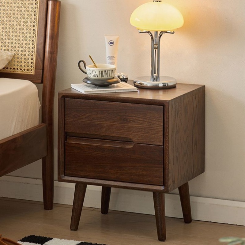 Wooden Bedside Tables Vintage  - Solid Wood Nightstand 2 Drawers 评论和价格