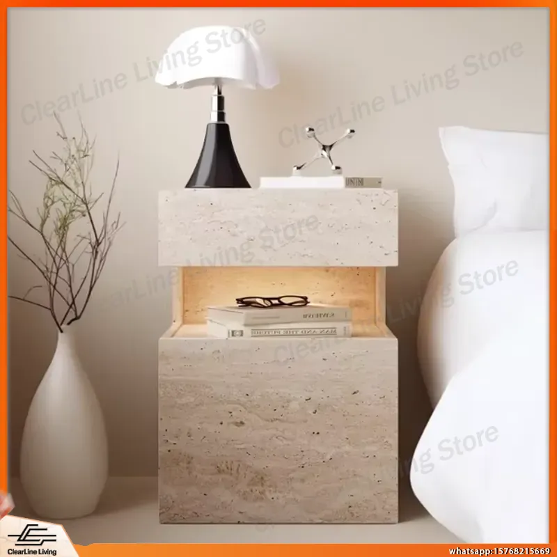 Solid Wood Nightstand Minimali - Floating Nightstand With Led Light 评论和价格