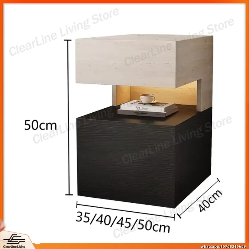 Solid Wood Nightstand Minimali - Floating Nightstand With Led Light 评论和价格