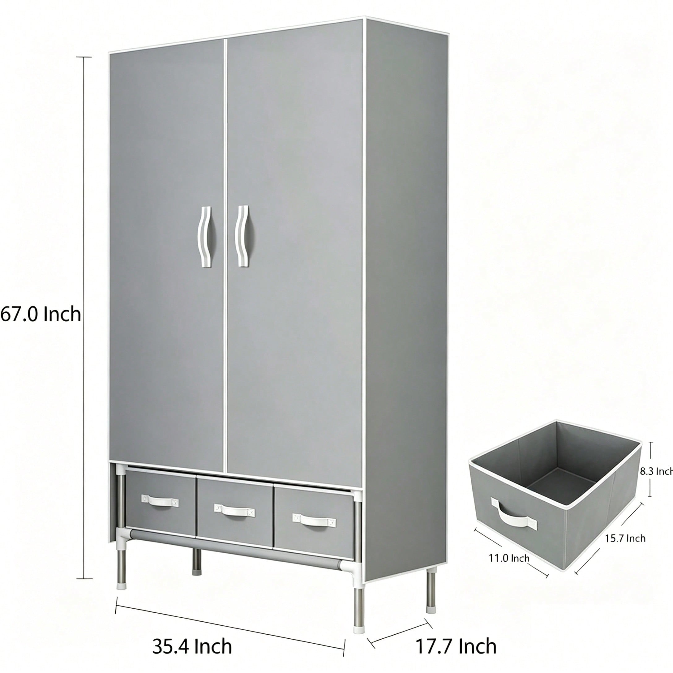 Portable Closet Wardrobe, 57.4 - Wardrobe Closet Portable Fabric Cover 评论和价格