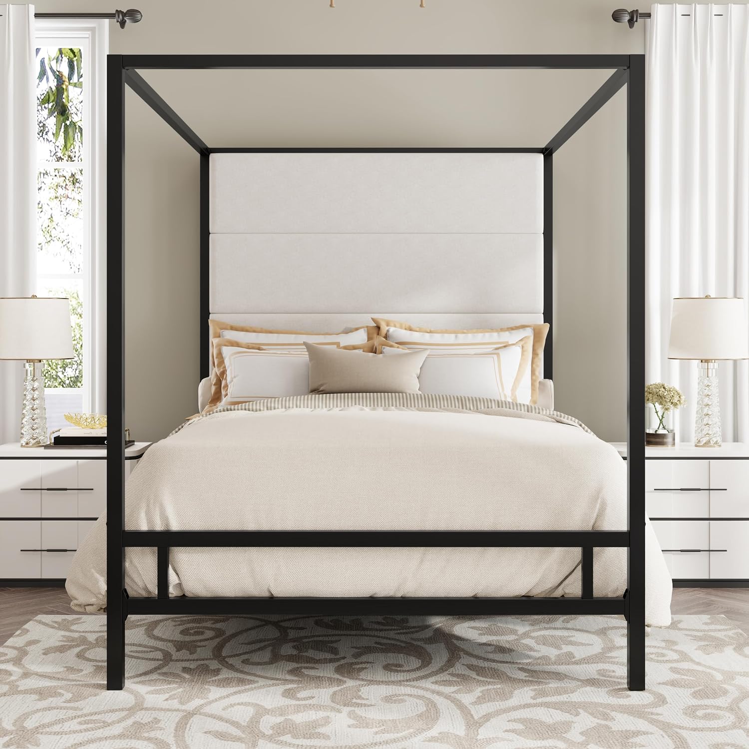 Queen Canopy Bed Frame Metal 4 - Canopy Bed Frame Metal Queen 评论和价格