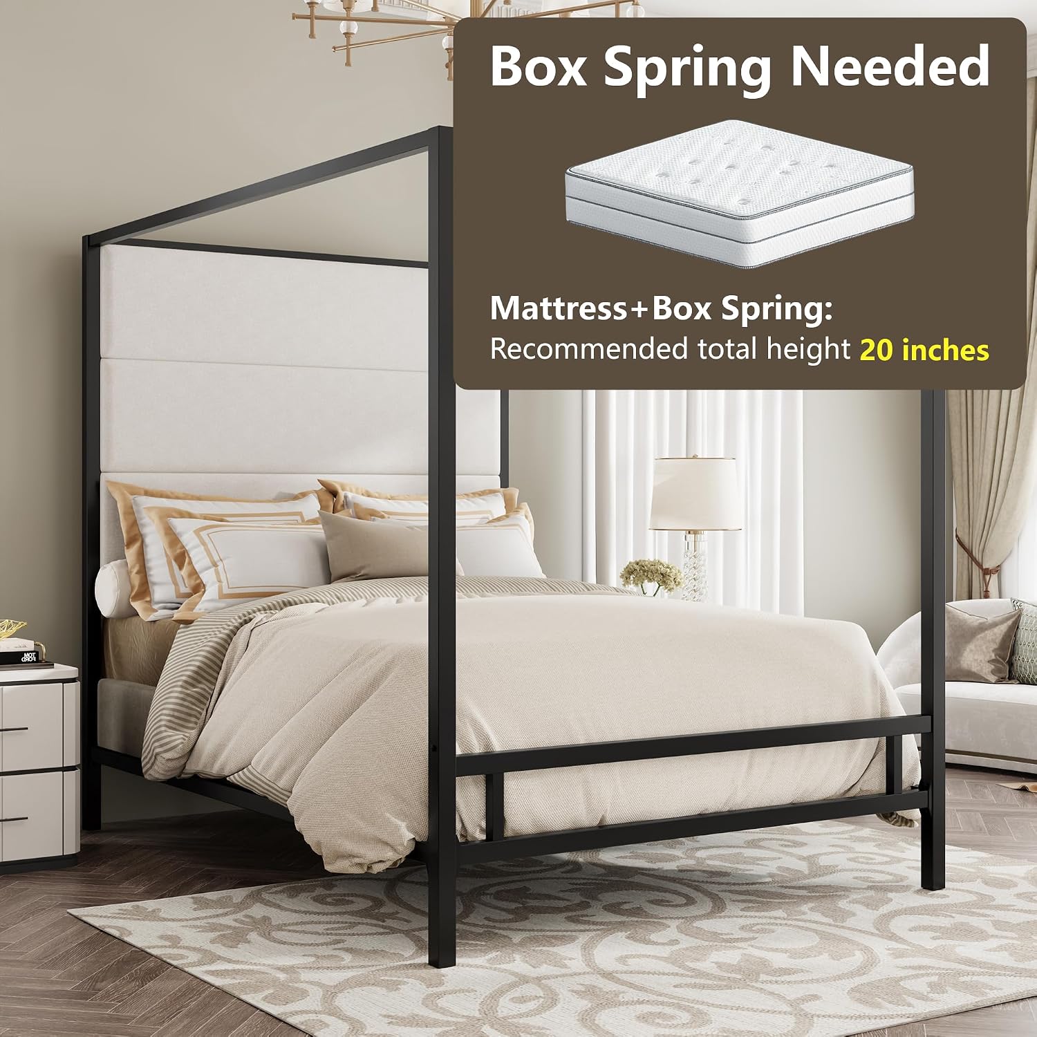 Queen Canopy Bed Frame Metal 4 - Canopy Bed Frame Metal Queen 评论和价格