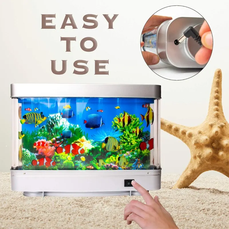 Tropical Fish Tank Lamps Artif - Floating Nightstand With Led Light 评论和价格