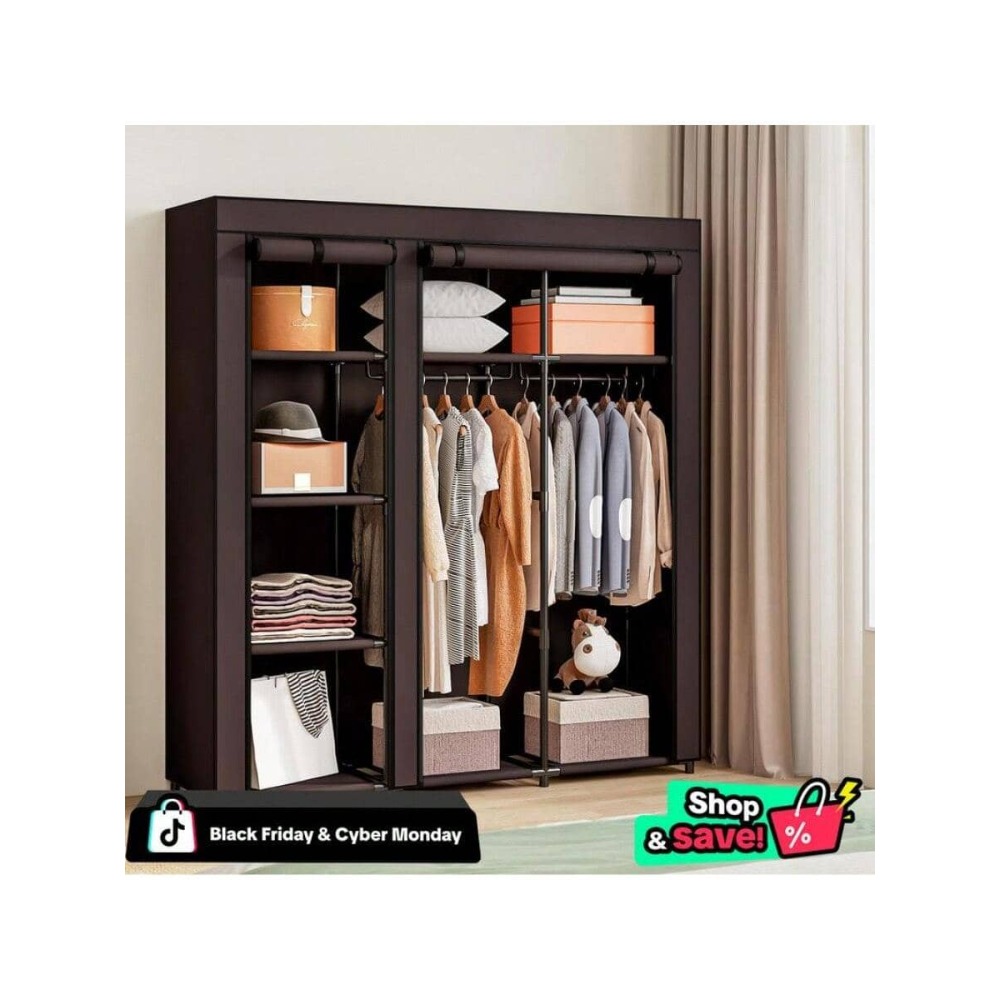 Portable Wardrobe Closet Stora - Wardrobe Closet Portable Fabric Cover 评论和价格