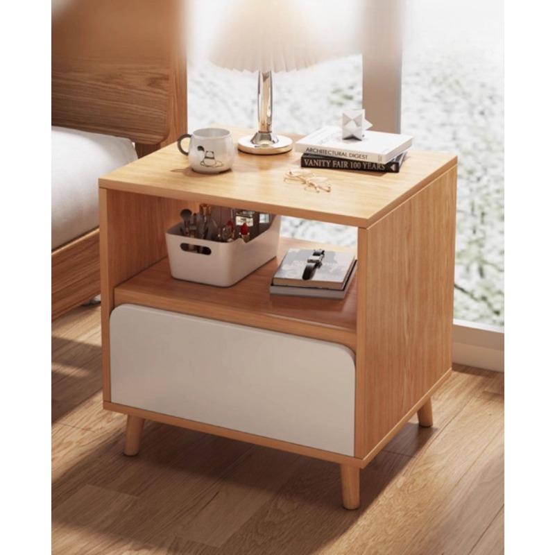 White bedside table Bedroom wi - Solid Wood Nightstand 2 Drawers 评论和价格