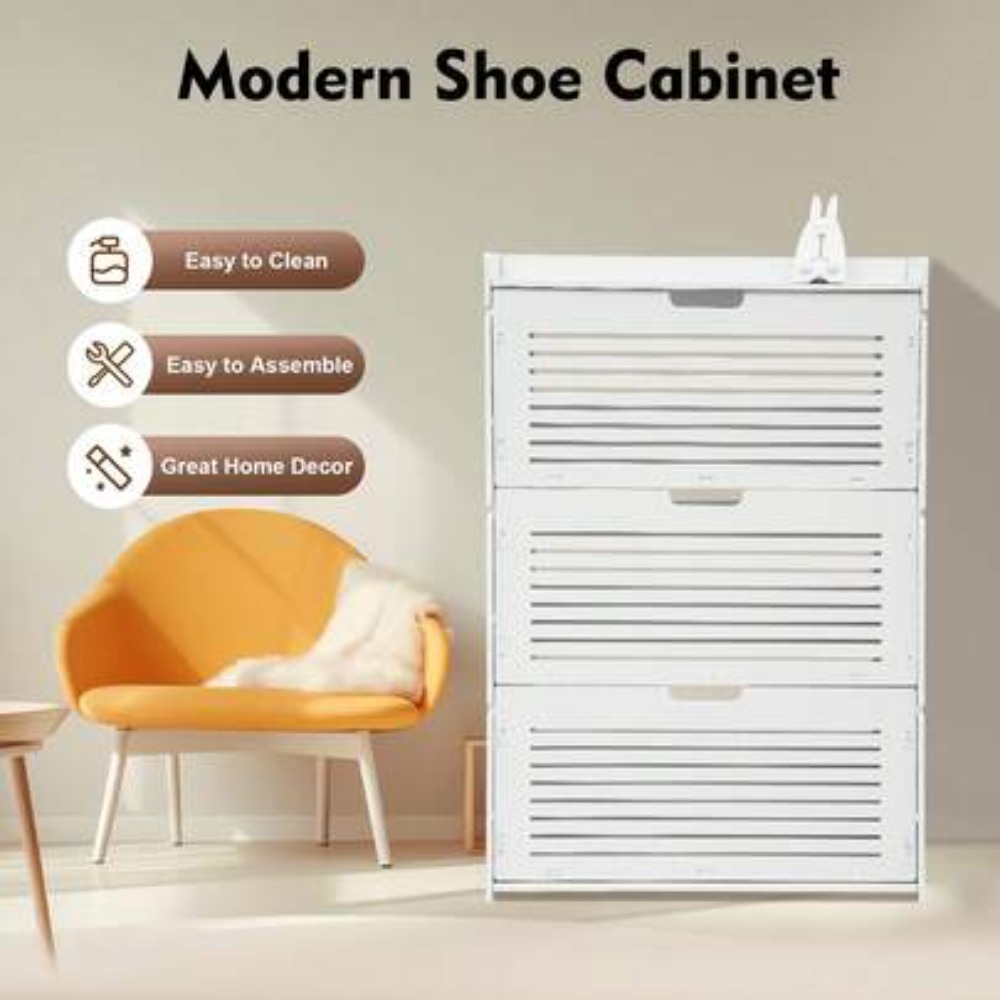 Modern Shoe Storage Cabinet 3  - Shoe Rack Cabinet Narrow Entryway 评论和价格