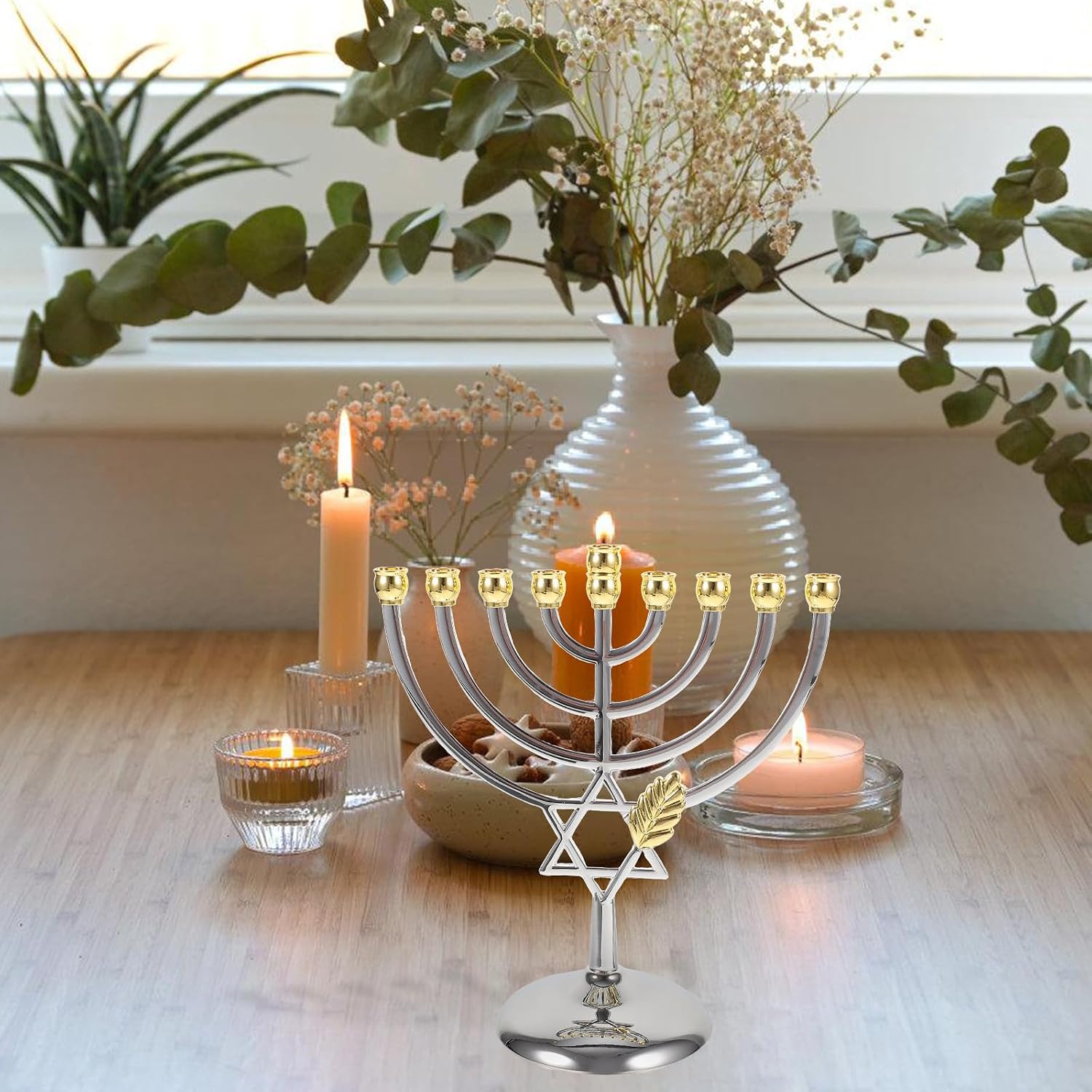 9 Branch Hanukkah Menorah Meta - Tables 评论和价格