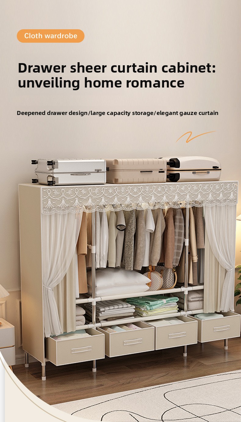 Portable Closet with Cover Fol - Wardrobe Closet Portable Fabric Cover 评论和价格