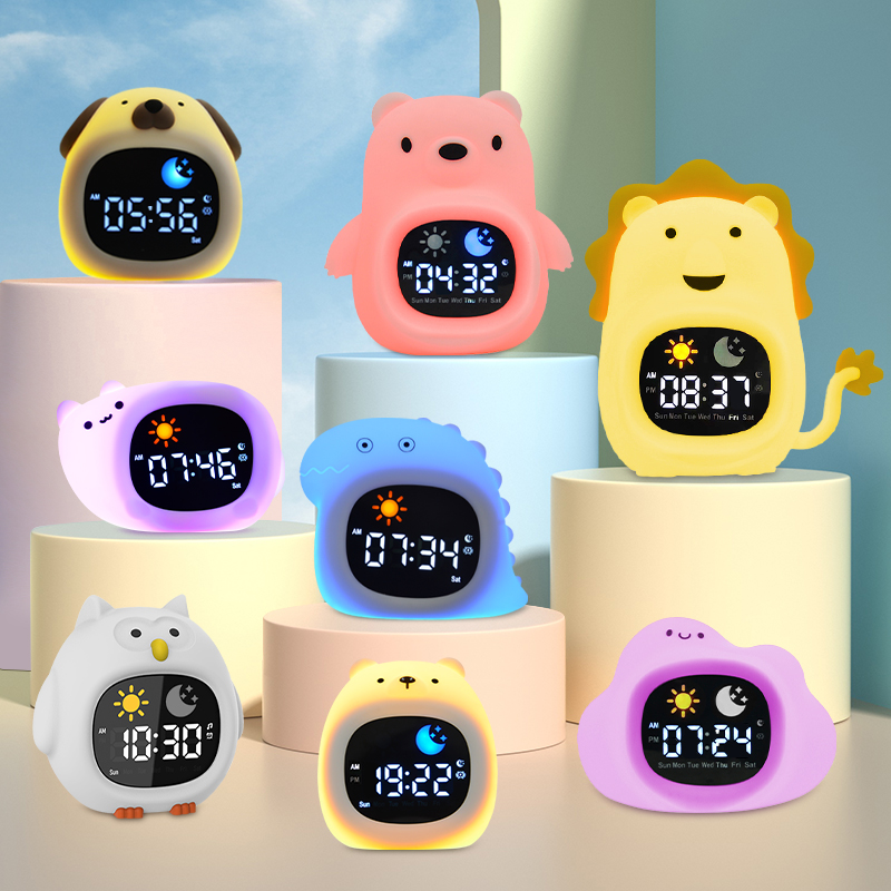 Night Light Clock Cat Baby Sle - Floating Nightstand With Led Light 评论和价格