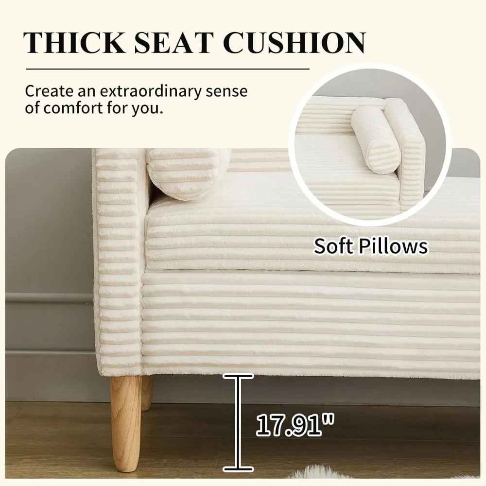 with Wood Leg, End of Bed Benc - Bedroom Furniture 评论和价格