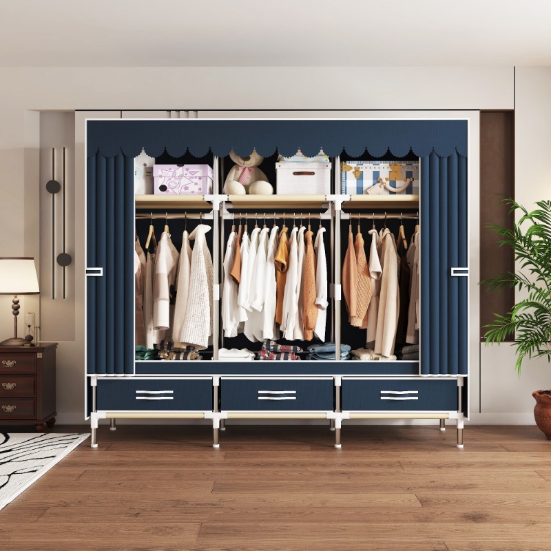 65 Inch Fabric Closet with Dra - Wardrobe Closet Portable Fabric Cover 评论和价格