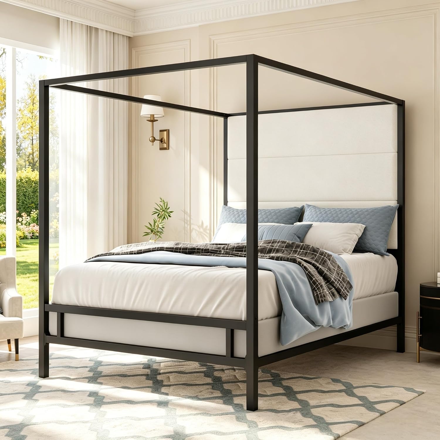Queen Canopy Bed Tall Velvet U - Canopy Bed Frame Metal Queen 评论和价格