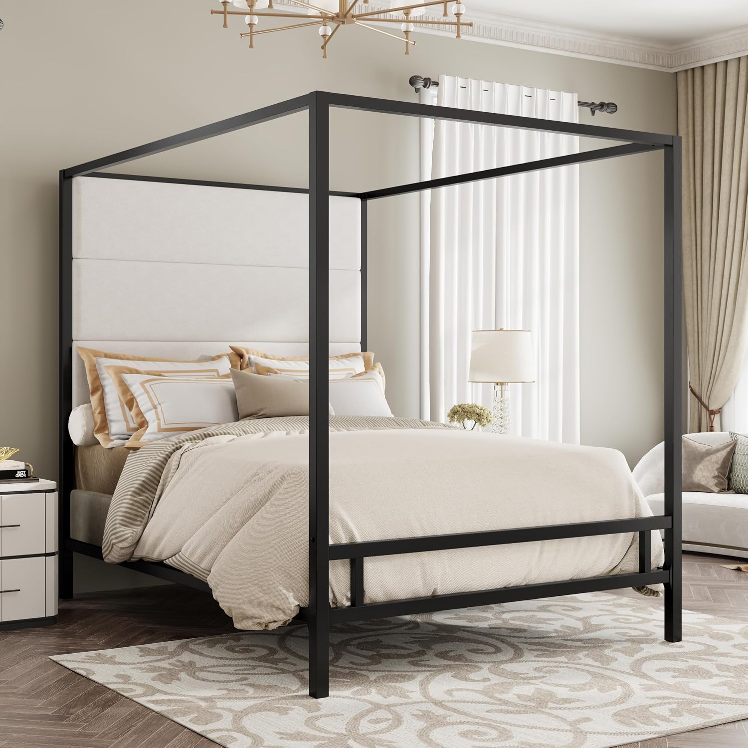 Queen Canopy Bed Tall Velvet U - Canopy Bed Frame Metal Queen 评论和价格