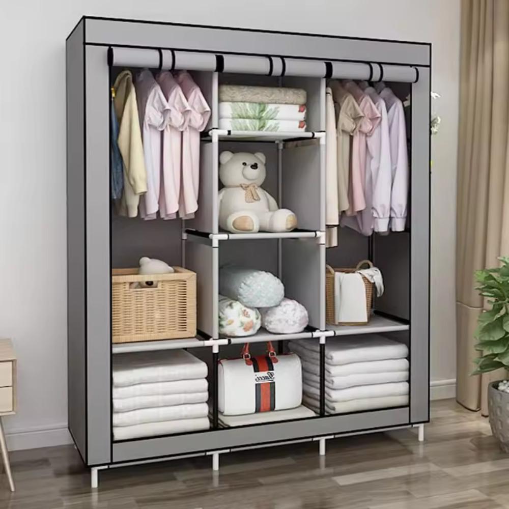 64 Inch Portable Clothes Wardr - Wardrobe Closet Portable Fabric Cover 评论和价格