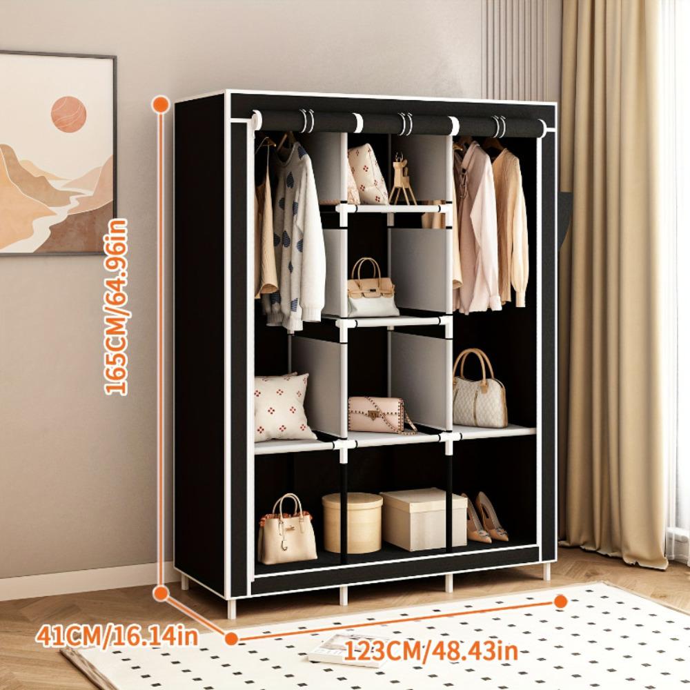 64 Inch Portable Clothes Wardr - Wardrobe Closet Portable Fabric Cover 评论和价格