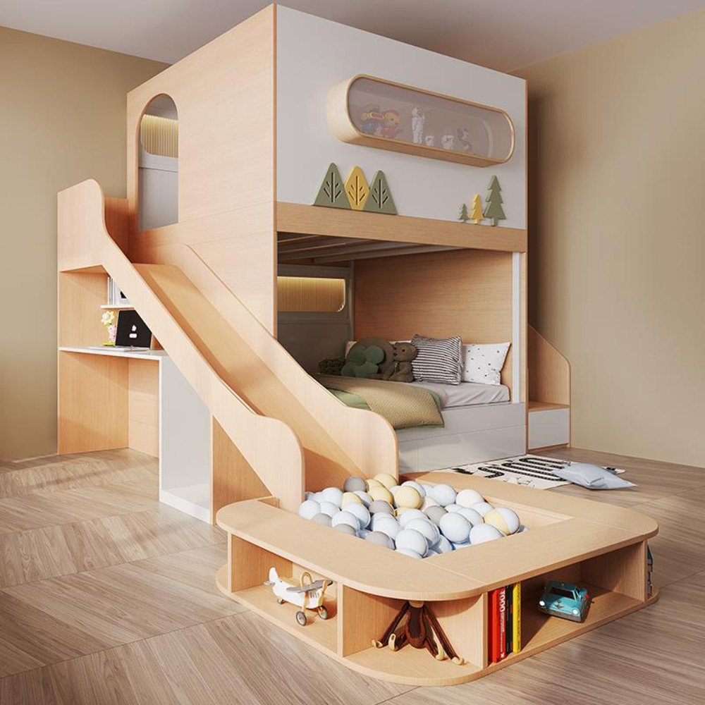 Space Capsule Treehouse Bunk B - Bunk Bed With Stairs And Slide 评论和价格