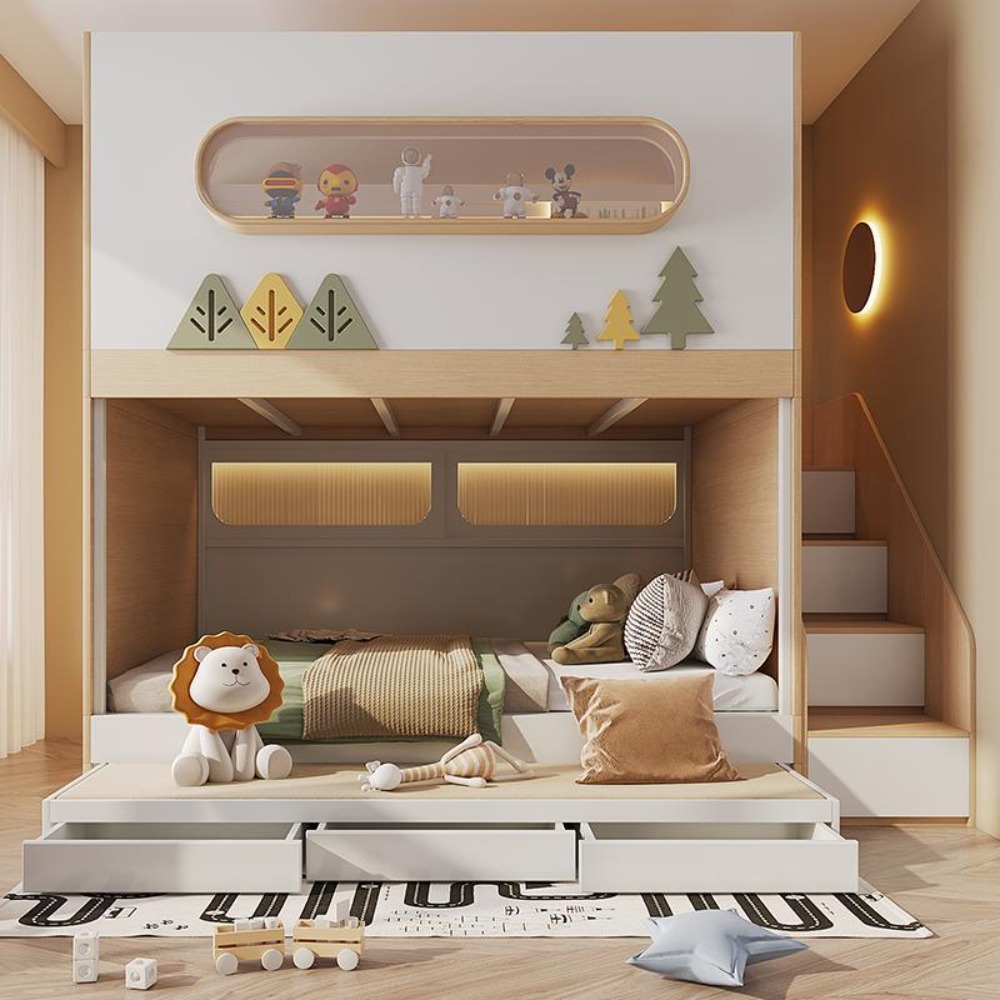 Space Capsule Treehouse Bunk B - Bunk Bed With Stairs And Slide 评论和价格