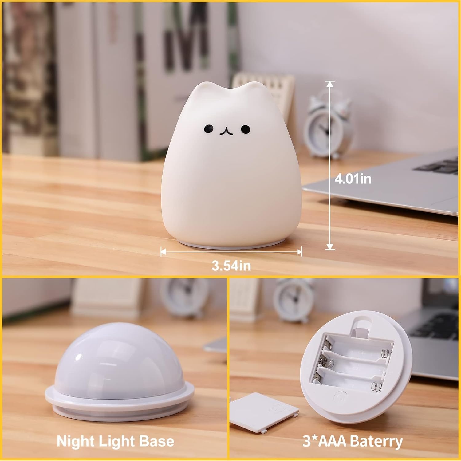 Cute Cat Night Light RGB Color - Floating Nightstand With Led Light 评论和价格