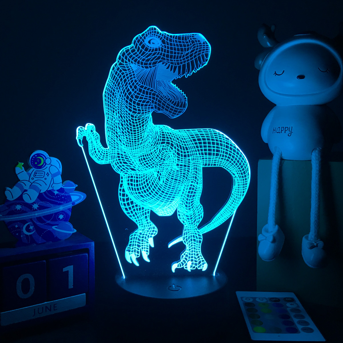 3D LED Dinosaur Nightlight For - Floating Nightstand With Led Light 评论和价格